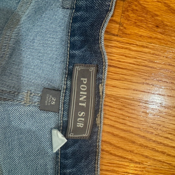 J. Crew High Rise Point Sur Kickout Crop Raw Hem Jeans - Faded Blue Size 28 - Picture 4 of 4